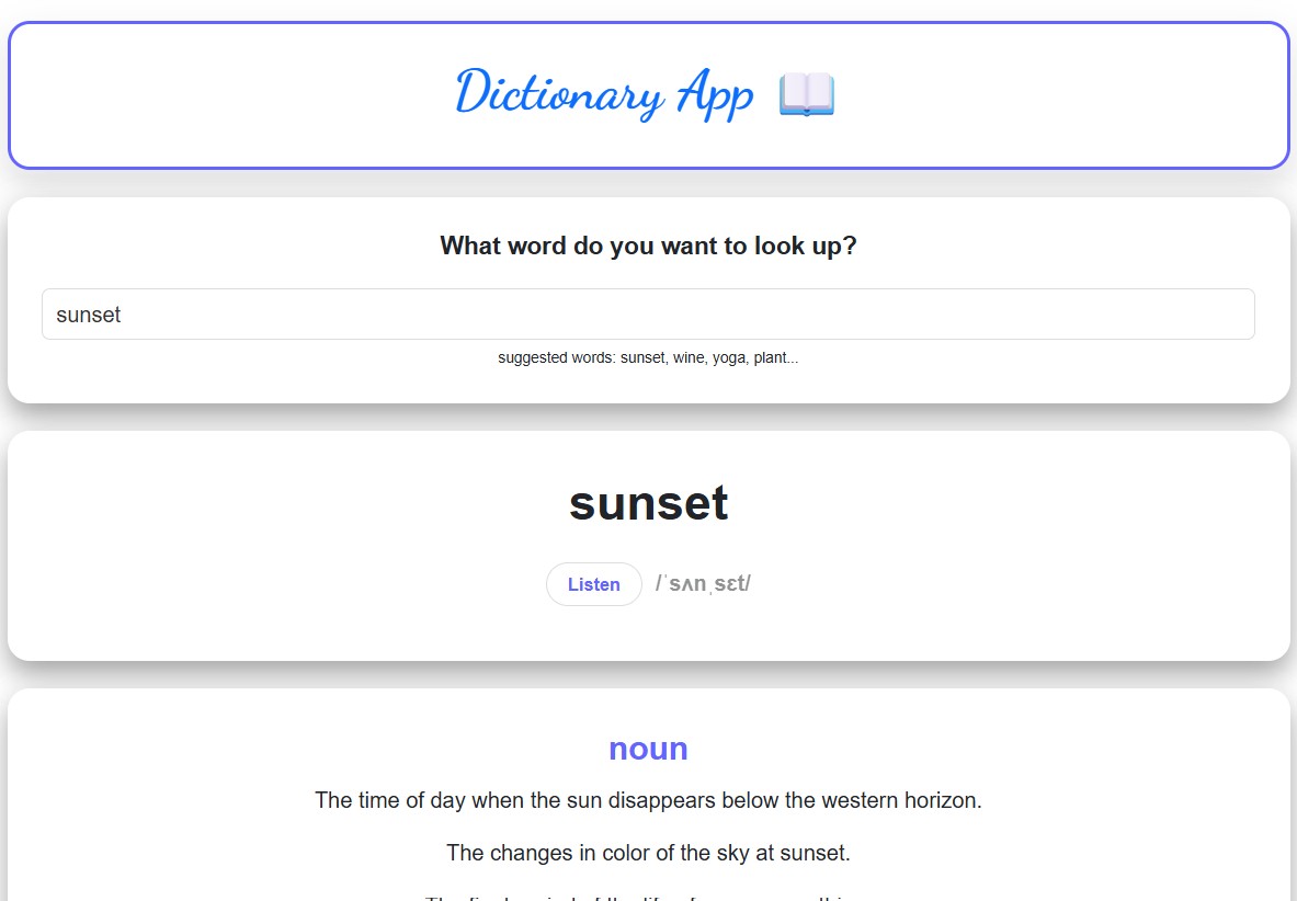 Dictionary App